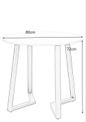 STÓŁ OKRĄGŁY TAVOLO FI 80 MODESTO DĄB - blat MDF + fornir podstawa metalowa CZARNY MAT