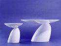 King Home Stół FUNGO GRANDE biały połysk - włókno szklane nowoczesny i praktyczny