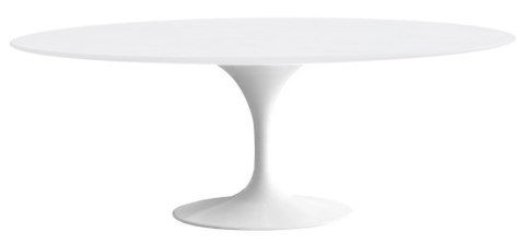 King Home Stół TULIP ELLIPSE biały - blat owalny MDF półmat, metal lakierowany połysk King Home Stół TULIP ELLIPSE biały - blat owalny MDF półmat, metal lakierowany połysk