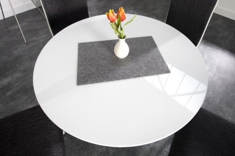 King Home Stół TULIP PREMIUM 100 okrągły biały - blat MDF połysk podstawa metal lakierowany proszkowo King Home Stół TULIP PREMIUM 100 okrągły biały - blat MDF połysk podstawa metal lakierowany proszkowo