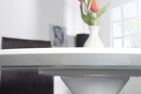King Home Stół TULIP PREMIUM 100 okrągły biały - blat MDF połysk podstawa metal lakierowany proszkowo King Home Stół TULIP PREMIUM 100 okrągły biały - blat MDF połysk podstawa metal lakierowany proszkowo