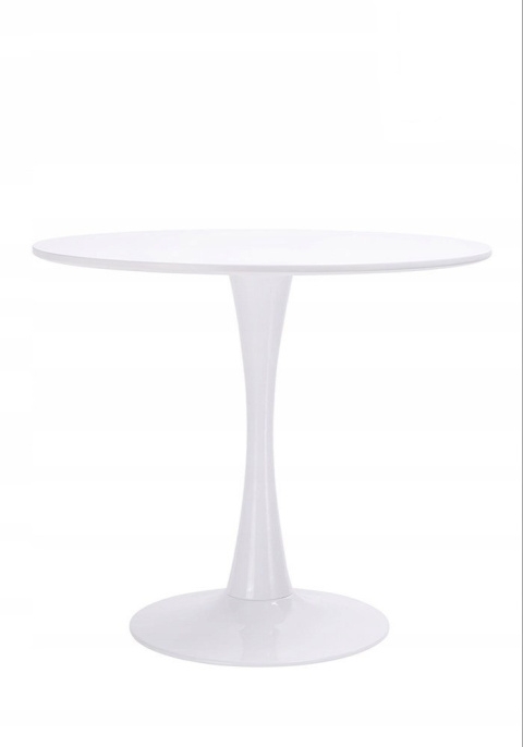 King Home Stół TULIP PREMIUM 100 okrągły biały - blat MDF połysk podstawa metal lakierowany proszkowo King Home Stół TULIP PREMIUM 100 okrągły biały - blat MDF połysk podstawa metal lakierowany proszkowo