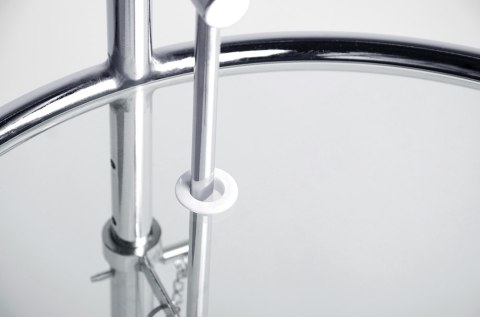 STOLIK OKRĄGŁY GREY REGULOWANA WYSOKOŚĆ chromowany - metal, szkło hartowane TRANSPARENTNE KING HOME STOLIK OKRĄGŁY GREY REGULOWANA WYSOKOŚĆ chromowany - metal, szkło hartowane TRANSPARENTNE KING HOME