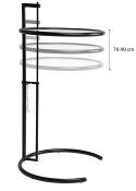 STOLIK OKRĄGŁY GREY REGULOWANA WYSOKOŚĆ chromowany - metal, szkło hartowane TRANSPARENTNE KING HOME STOLIK OKRĄGŁY GREY REGULOWANA WYSOKOŚĆ chromowany - metal, szkło hartowane TRANSPARENTNE KING HOME