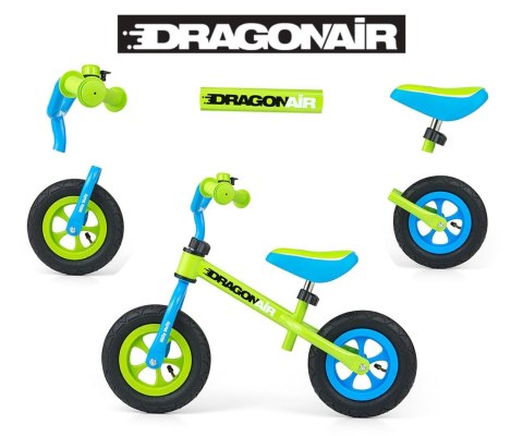 Milly Mally Rowerek Biegowy Dragon Air Green regulacja wysokości siodełka i kierownicy 2 lata + Milly Mally Rowerek Biegowy Dragon Air Green regulacja wysokości siodełka i kierownicy 2 lata +