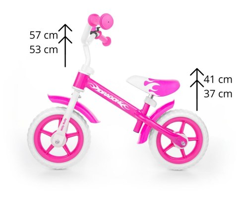 ROWEREK BIEGOWY Dragon Pink Milly Mally RÓŻOWY REGULACJA wysokości siodełka i kierownicy OGRANICZNIK SKRĘTU DZWONEK 2 lata + ROWEREK BIEGOWY Dragon Pink Milly Mally RÓŻOWY REGULACJA wysokości siodełka i kierownicy OGRANICZNIK SKRĘTU DZWONEK 2 lata +