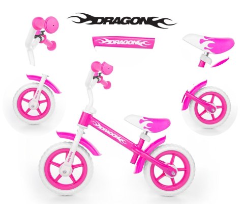 ROWEREK BIEGOWY Dragon Pink Milly Mally RÓŻOWY REGULACJA wysokości siodełka i kierownicy OGRANICZNIK SKRĘTU DZWONEK 2 lata + ROWEREK BIEGOWY Dragon Pink Milly Mally RÓŻOWY REGULACJA wysokości siodełka i kierownicy OGRANICZNIK SKRĘTU DZWONEK 2 lata +