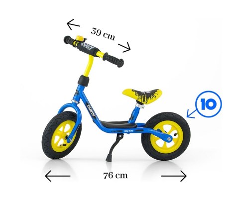 Milly Mally Rowerek Biegowy Dusty 10" Blue-Yellow Milly Mally Rowerek Biegowy Dusty 10" Blue-Yellow