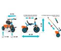 Milly Mally Rowerek trójkołowy Turbo Orange-Turquise dzwonek pasy bezpieczeństwa regulacja siedziska koszyk na zabawki 18 m+