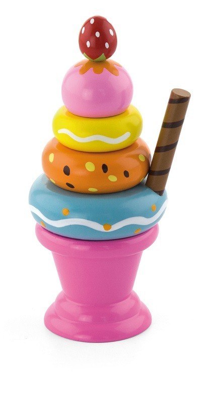 Viga Viga 51321 Mini piramidka lody owocowe z truskawką Viga Viga 51321 Mini piramidka lody owocowe z truskawką