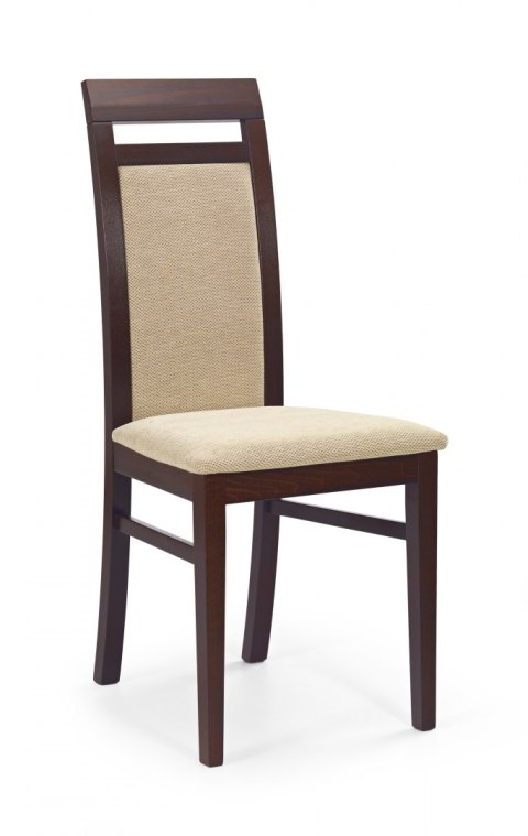 Halmar ALBERT krzesło ciemny orzech / tap: Torent Beige Halmar ALBERT krzesło ciemny orzech / tap: Torent Beige
