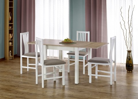 STÓŁ ROZKŁADANY GRACJAN Halmar KWADRATOWY BLAT płyta laminowana obrzeża ABS DĄB SONOMA / NOGI BIAŁE MDF laminowany STÓŁ ROZKŁADANY GRACJAN Halmar KWADRATOWY BLAT płyta laminowana obrzeża ABS DĄB SONOMA / NOGI BIAŁE MDF laminowany
