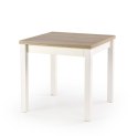 STÓŁ ROZKŁADANY GRACJAN Halmar KWADRATOWY BLAT płyta laminowana obrzeża ABS DĄB SONOMA / NOGI BIAŁE MDF laminowany STÓŁ ROZKŁADANY GRACJAN Halmar KWADRATOWY BLAT płyta laminowana obrzeża ABS DĄB SONOMA / NOGI BIAŁE MDF laminowany