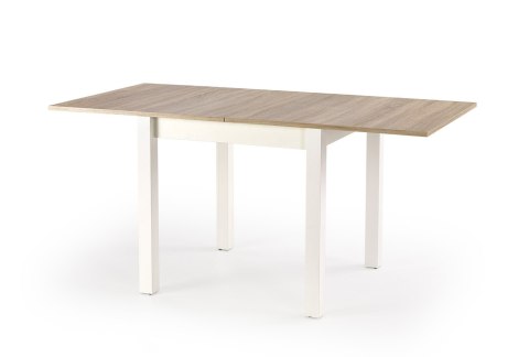 STÓŁ ROZKŁADANY GRACJAN Halmar KWADRATOWY BLAT płyta laminowana obrzeża ABS DĄB SONOMA / NOGI BIAŁE MDF laminowany STÓŁ ROZKŁADANY GRACJAN Halmar KWADRATOWY BLAT płyta laminowana obrzeża ABS DĄB SONOMA / NOGI BIAŁE MDF laminowany