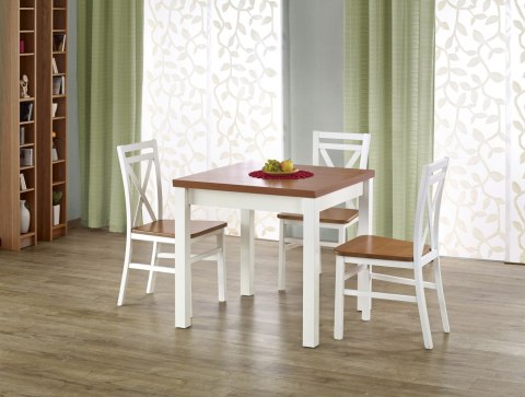 Halmar stół GRACJAN blat płyta laminowana na obrzeżach ABS olcha / biały nogi MDF laminowany 80-160x80 Halmar stół GRACJAN blat płyta laminowana na obrzeżach ABS olcha / biały nogi MDF laminowany 80-160x80