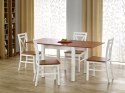 Halmar stół GRACJAN blat płyta laminowana na obrzeżach ABS olcha / biały nogi MDF laminowany 80-160x80 Halmar stół GRACJAN blat płyta laminowana na obrzeżach ABS olcha / biały nogi MDF laminowany 80-160x80