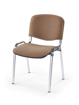 Halmar ISO krzesło chrom/C4 beżowy tkanina / metal sztaplowanie