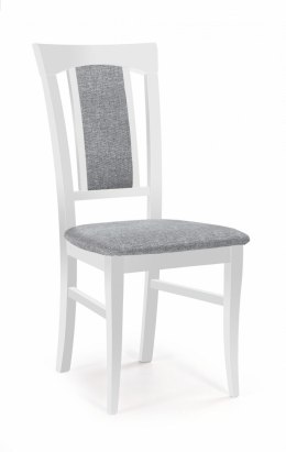 Halmar KONRAD drewniane krzesło Białe/Szare tkanina tap: Inari 91