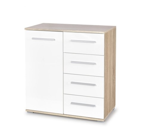 KOMODA Z SZUFLADAMI LIMA KM-2 DĄB SONOMA / BIAŁY POŁYSK Halmar PŁYTA LAMNOWANA OBRZEŻA ABS KOMODA Z SZUFLADAMI LIMA KM-2 DĄB SONOMA / BIAŁY POŁYSK Halmar PŁYTA LAMNOWANA OBRZEŻA ABS