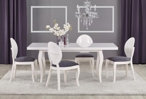 Halmar stół MOZART 140-180x80 biały blat płyta laminowana obrzeża ABS, nogi lite drewno bukowe Halmar stół MOZART 140-180x80 biały blat płyta laminowana obrzeża ABS, nogi lite drewno bukowe
