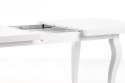Halmar stół MOZART 140-180x80 biały blat płyta laminowana obrzeża ABS, nogi lite drewno bukowe