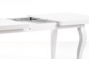 Halmar stół MOZART 140-180x80 biały blat płyta laminowana obrzeża ABS, nogi lite drewno bukowe Halmar stół MOZART 140-180x80 biały blat płyta laminowana obrzeża ABS, nogi lite drewno bukowe