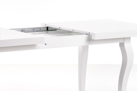 Halmar stół MOZART 140-180x80 biały blat płyta laminowana obrzeża ABS, nogi lite drewno bukowe Halmar stół MOZART 140-180x80 biały blat płyta laminowana obrzeża ABS, nogi lite drewno bukowe