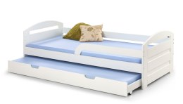 Halmar łóżko NATALIE 2 lite drewno, MDF lakierowany białe, wysuwany dolny materac