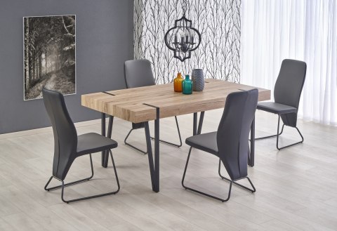STÓŁ PROSTOKĄTNY YOHANN Halmar MDF LAMINOWANY DĄB SAN REMO / CZARNY stal malowana STÓŁ PROSTOKĄTNY YOHANN Halmar MDF LAMINOWANY DĄB SAN REMO / CZARNY stal malowana