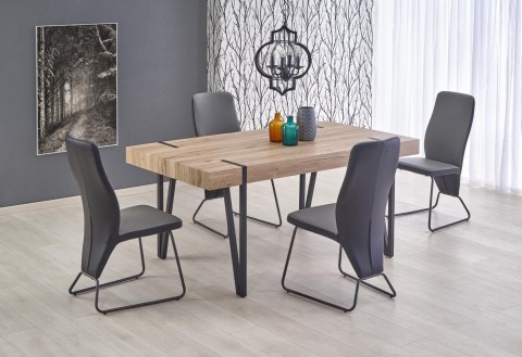 STÓŁ PROSTOKĄTNY YOHANN Halmar MDF LAMINOWANY DĄB SAN REMO / CZARNY stal malowana STÓŁ PROSTOKĄTNY YOHANN Halmar MDF LAMINOWANY DĄB SAN REMO / CZARNY stal malowana