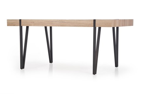 STÓŁ PROSTOKĄTNY YOHANN Halmar MDF LAMINOWANY DĄB SAN REMO / CZARNY stal malowana STÓŁ PROSTOKĄTNY YOHANN Halmar MDF LAMINOWANY DĄB SAN REMO / CZARNY stal malowana