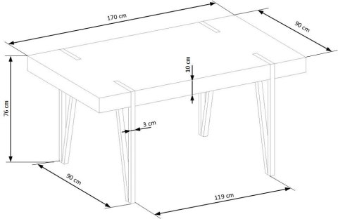 STÓŁ PROSTOKĄTNY YOHANN Halmar MDF LAMINOWANY DĄB SAN REMO / CZARNY stal malowana STÓŁ PROSTOKĄTNY YOHANN Halmar MDF LAMINOWANY DĄB SAN REMO / CZARNY stal malowana