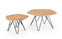 Halmar ława ZERO zestaw 2 dąb złoty/czarny 75x75 MDF laminowany MDF lakierowany stal malowana proszkowo Halmar ława ZERO zestaw 2 dąb złoty/czarny 75x75 MDF laminowany MDF lakierowany stal malowana proszkowo