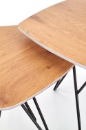 Halmar ława ZERO zestaw 2 dąb złoty/czarny 75x75 MDF laminowany MDF lakierowany stal malowana proszkowo Halmar ława ZERO zestaw 2 dąb złoty/czarny 75x75 MDF laminowany MDF lakierowany stal malowana proszkowo