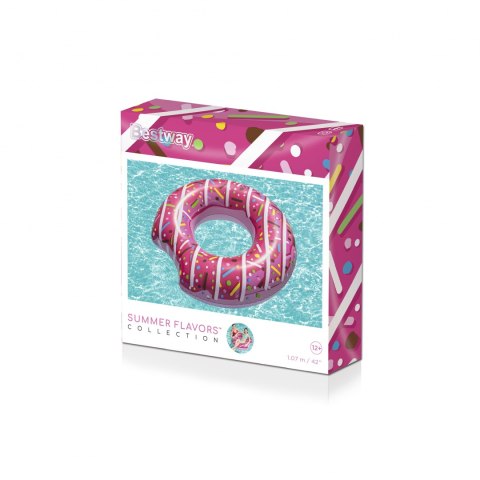 Bestway Bestway 36118 KOŁO DMUCHANE KÓŁKO DO PŁYWANIA DONUT 107cm RÓŻ Bestway Bestway 36118 KOŁO DMUCHANE KÓŁKO DO PŁYWANIA DONUT 107cm RÓŻ