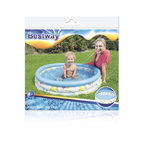 Bestway Bestway 51008 BASENIK DMUCHANY OKRĄGŁY RAFA KORALOWA 102cm x 25cm winylowy zawory bezpieczeństwa 101 l Bestway Bestway 51008 BASENIK DMUCHANY OKRĄGŁY RAFA KORALOWA 102cm x 25cm winylowy zawory bezpieczeństwa 101 l