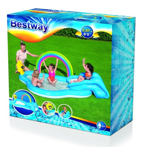 Bestway Bestway 53092 TĘCZOWY BASEN DMUCHANY/ PLAC ZABAW ZE ZJEŻDŻALNIĄ 257cm x 145cm x 91cm Bestway Bestway 53092 TĘCZOWY BASEN DMUCHANY/ PLAC ZABAW ZE ZJEŻDŻALNIĄ 257cm x 145cm x 91cm