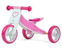 Milly Mally Pojazd Jake Hearts Różowo Biały drewniany 2w1 Chodzik Pchacz regulacja wysokości siodełka ogranicznik skrętu rowerek