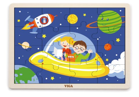 Viga Viga 51457 Puzzle na podkładce 16 elementów - kosmos Viga Viga 51457 Puzzle na podkładce 16 elementów - kosmos