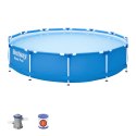 Bestway 56681 BASEN STELAŻOWY OKRĄGŁY NIEBIESKI STEEL PRO Z POMPĄ FILTRACYJNĄ 3.66M X 0.76M STELAŻ METALOWY ODPORNY NA KOROZJĘ Bestway 56681 BASEN STELAŻOWY OKRĄGŁY NIEBIESKI STEEL PRO Z POMPĄ FILTRACYJNĄ 3.66M X 0.76M STELAŻ METALOWY ODPORNY NA KOROZJĘ