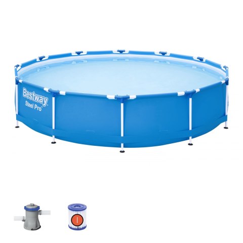 Bestway 56681 BASEN STELAŻOWY OKRĄGŁY NIEBIESKI STEEL PRO Z POMPĄ FILTRACYJNĄ 3.66M X 0.76M STELAŻ METALOWY ODPORNY NA KOROZJĘ Bestway 56681 BASEN STELAŻOWY OKRĄGŁY NIEBIESKI STEEL PRO Z POMPĄ FILTRACYJNĄ 3.66M X 0.76M STELAŻ METALOWY ODPORNY NA KOROZJĘ