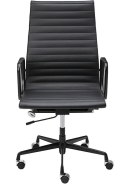 King Home Fotel biurowy AERON PRESTIGE PLUS czarny - skóra naturalna, aluminium Obrotowy