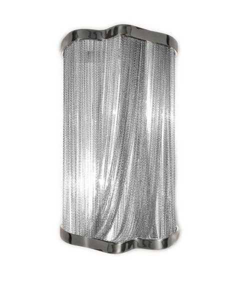 KINKIET LAMPA ŚCIENNA ATLANTA WALL 2 - SREBRNY aluminium stal 2 x E14 KING HOME