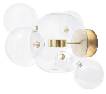 KINKIET LAMPA ŚCIENNA CAPRI WALL 6 złoty - LED aluminium SZKŁO PRZEZROCZYSTY King Home