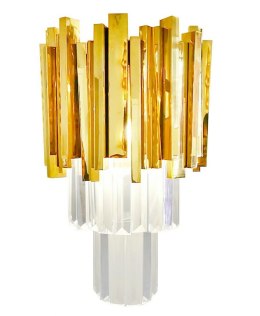 LAMPA ŚCIENNA KINKIET IMPERIAL WALL GOLD - stal kryształ 3xE14 KING HOME