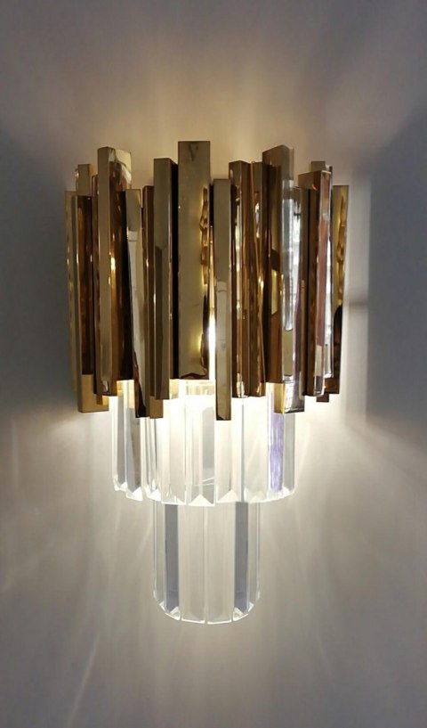 LAMPA ŚCIENNA KINKIET IMPERIAL WALL GOLD - stal kryształ 3xE14 KING HOME LAMPA ŚCIENNA KINKIET IMPERIAL WALL GOLD - stal kryształ 3xE14 KING HOME