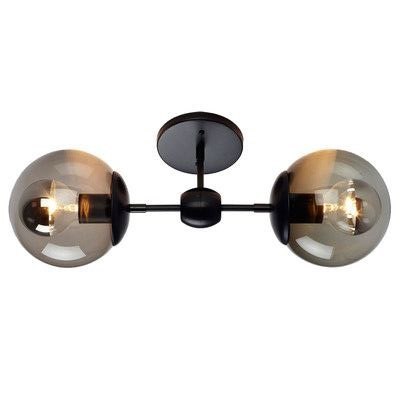 King Home Kinkiet PLANETARIO 2 metal czarny - klosze szkło dymione 2xE27 King Home Kinkiet PLANETARIO 2 metal czarny - klosze szkło dymione 2xE27