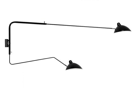 King Home Kinkiet Lampa ścienna RAVEN 2 WALL - metal czarny ruchome dolne ramię lampy 2 x E27 King Home Kinkiet Lampa ścienna RAVEN 2 WALL - metal czarny ruchome dolne ramię lampy 2 x E27