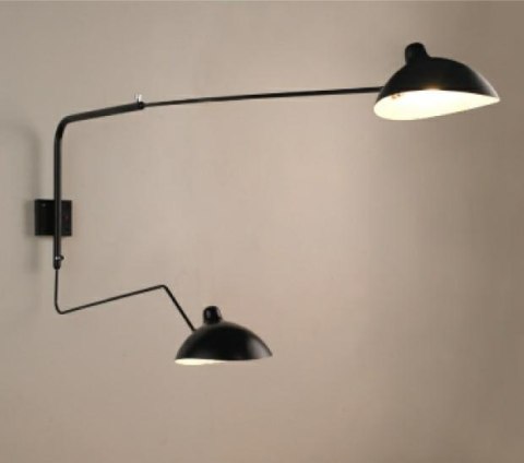King Home Kinkiet Lampa ścienna RAVEN 2 WALL - metal czarny ruchome dolne ramię lampy 2 x E27 King Home Kinkiet Lampa ścienna RAVEN 2 WALL - metal czarny ruchome dolne ramię lampy 2 x E27