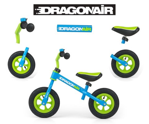 Milly Mally Rowerek Biegowy Dragon Air Blue Niebiesko-Zielono-Czarny 2-5 lat regulacja wysokości siodełka i kierownicy Milly Mally Rowerek Biegowy Dragon Air Blue Niebiesko-Zielono-Czarny 2-5 lat regulacja wysokości siodełka i kierownicy